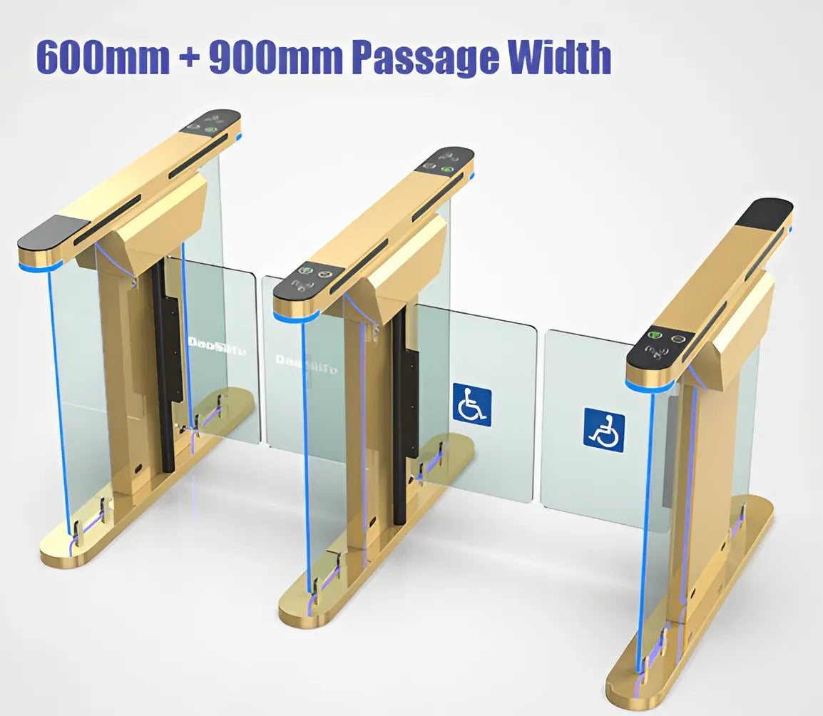 بوابة دوارة DAOSAFE DS218G ذات رفرف بصري، تصميم نحيف 120 مم، مقاومة للماء IP65، مؤشرات LED، تشغيل ثنائي الاتجاه، ميزات مضادة للاختراق، إعادة ضبط تلقائية، سرعة تشغيل سريعة 0.2 ثانية