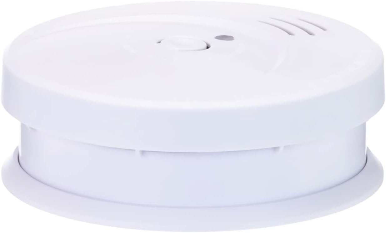 كاشف الدخان Brennenstuhl RM C 9010 - إنذار ضوئي كهربائي مع بطارية 9 فولت قابلة للاستبدال، إشارة عالية 85 ديسيبل، معتمد من EN 14604، شاشة عرض مرئية، تحذير من انخفاض البطارية، يتضمن مواد التثبيت.