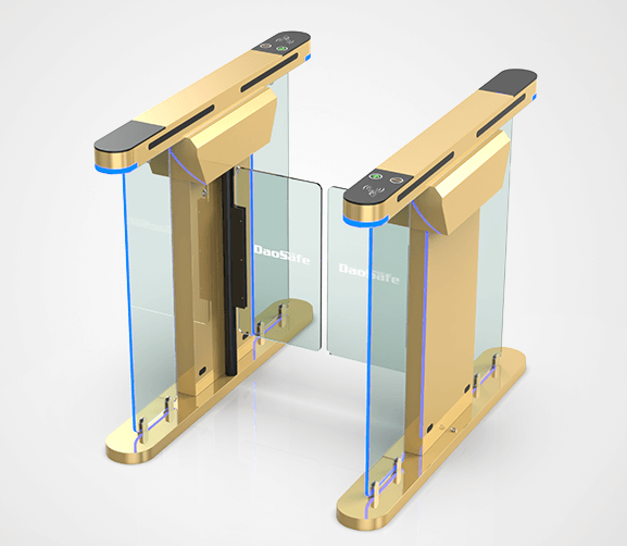 بوابة دوارة DAOSAFE DS218G ذات رفرف بصري، تصميم نحيف 120 مم، مقاومة للماء IP65، مؤشرات LED، تشغيل ثنائي الاتجاه، ميزات مضادة للاختراق، إعادة ضبط تلقائية، سرعة تشغيل سريعة 0.2 ثانية