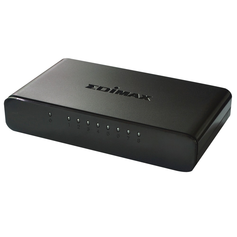 Edimax 8-Port Unmanaged Ethernet Switch ES-3308P - 10/100 Mbps - Auto-Negotiation - Non-Blocking Wire Speed - IEEE Energy Efficient Ethernet Compliance - Plug-and-Play Design
