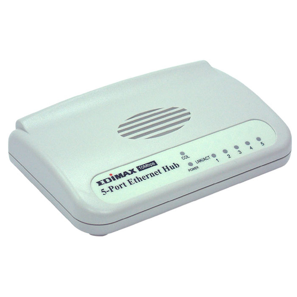 Edimax 5-Port 10Base-T Hub ER-5395P - Compact Design - Uplink Port - IEEE 802.3 Compliance - Automatic Port Partitioning - Easy Diagnostics