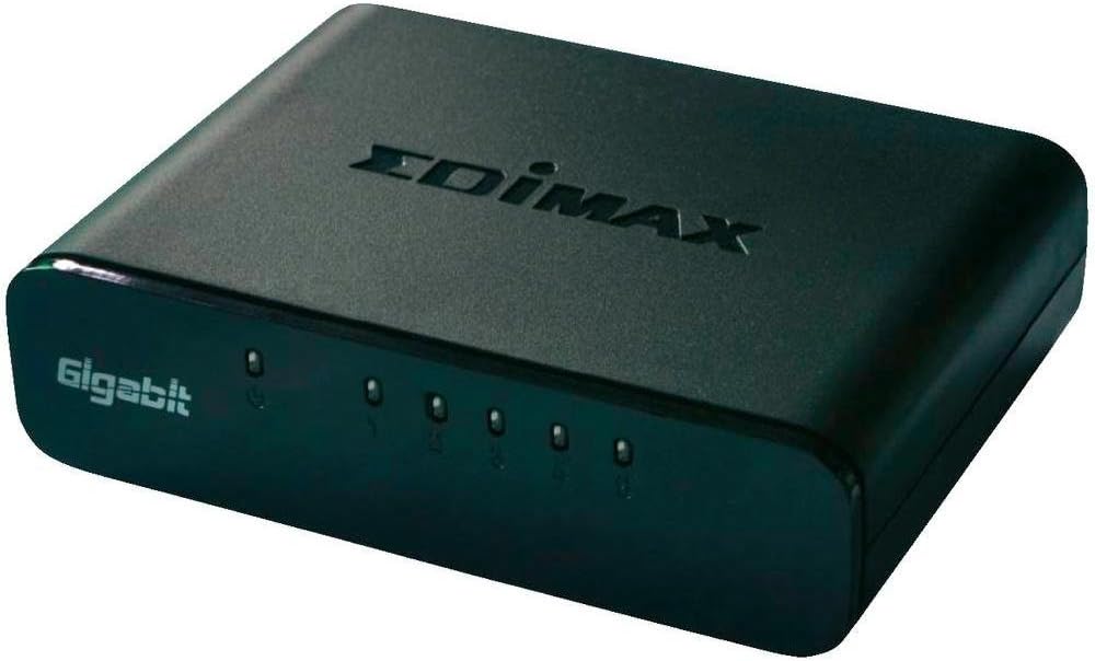 Edimax 5-Port Gigabit Desktop Switch ES-5500G V3, 10/100/1000 Mbps, Unmanaged, Compact Design, Plug-and-Play, Inactive Link Detection, Cable Length Detection, Auto-Negotiation, Supports Jumbo Frames (up to 9K), Optional USB Power Supply.