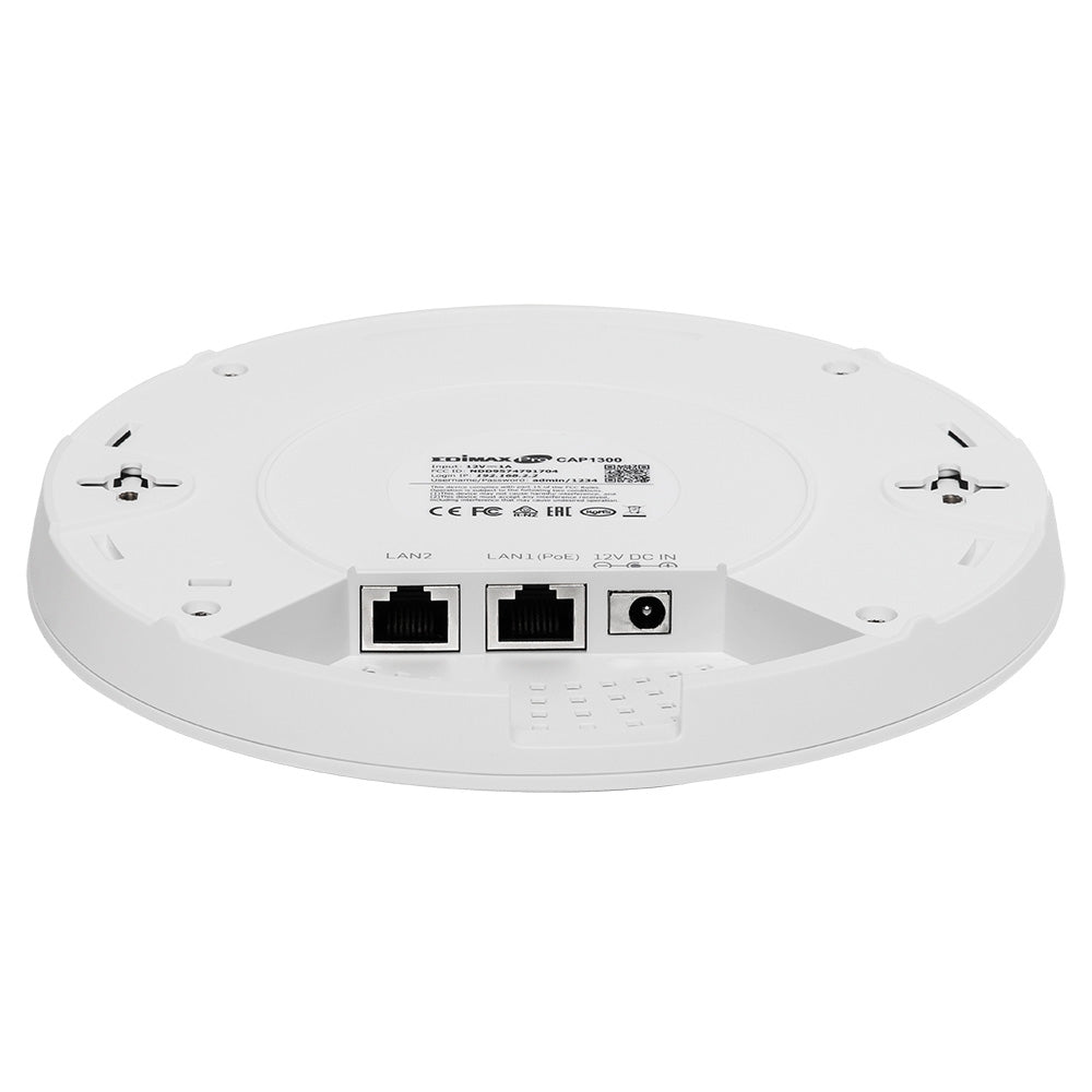 نقطة وصول Edimax CAP300 المثبتة على السقف، 300 ميجابايت في الثانية IEEE 802.11n، تدعم 16 SSID، خادم RADIUS، التجوال السريع، الطاقة عبر إيثرنت، مجموعة الإدارة المركزية، مثالية للشركات الصغيرة والمتوسطة.
