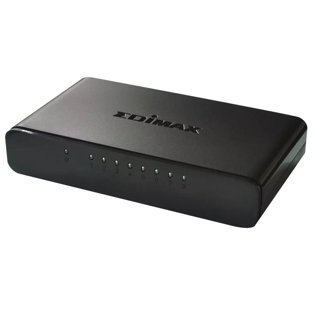 Edimax ES-3308P 8-Port Ethernet Switch, 10/100Mbps Unmanaged, Compact Design, Plug-and-Play, Energy Efficient, IEEE802.3az Compliance, Non-Blocking Wire Speed, Auto-Negotiation, LED Indicators.