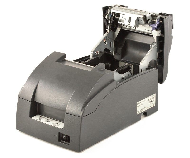 طابعة Epson M188B، طابعة إيصالات TM-U220 Impact، تحميل ورق قابل للسحب، قاطع آلي متضمن، سرعة طباعة قصوى 6 LPS، إخراج أحادي اللون