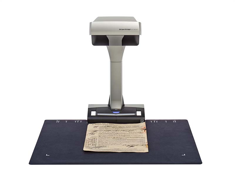 FUJITSU SV600 ScanSnap - ماسح ضوئي سريع يعمل بضغطة زر واحدة، واكتشاف تقليب الصفحات، وتصحيح الصور المتقدم، مثالي للمستندات الحساسة، ويأتي مع برنامج ScanSnap Home
