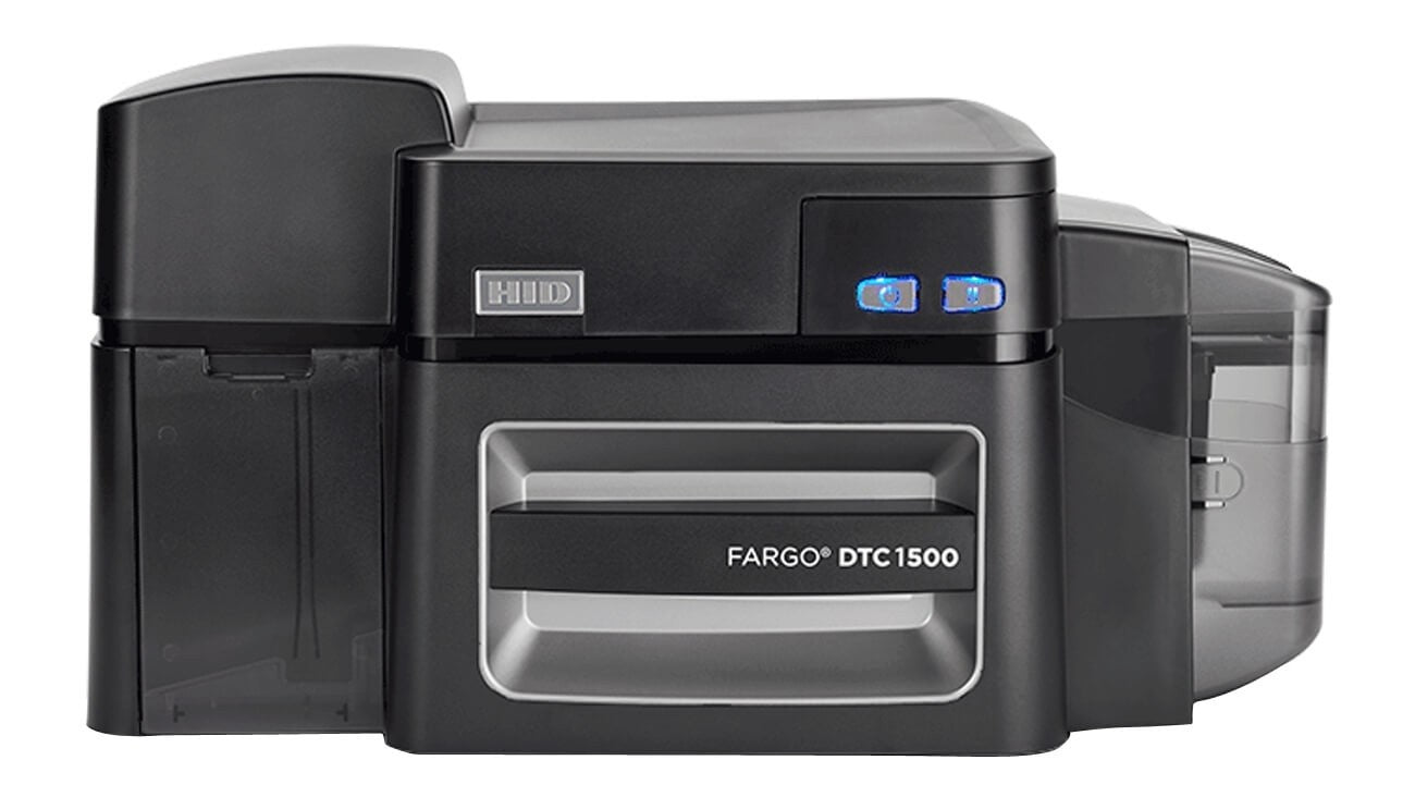 Fargo DTC1500 Card Printer and Encoder, Dye-Sublimation Printing, 300 dpi Resolution, 16 Seconds per Card, Modular Design, Eco-Friendly Certified, Security Features Included