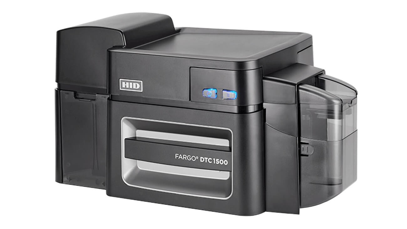 Fargo DTC1500 Card Printer and Encoder, Dye-Sublimation Printing, 300 dpi Resolution, 16 Seconds per Card, Modular Design, Eco-Friendly Certified, Security Features Included