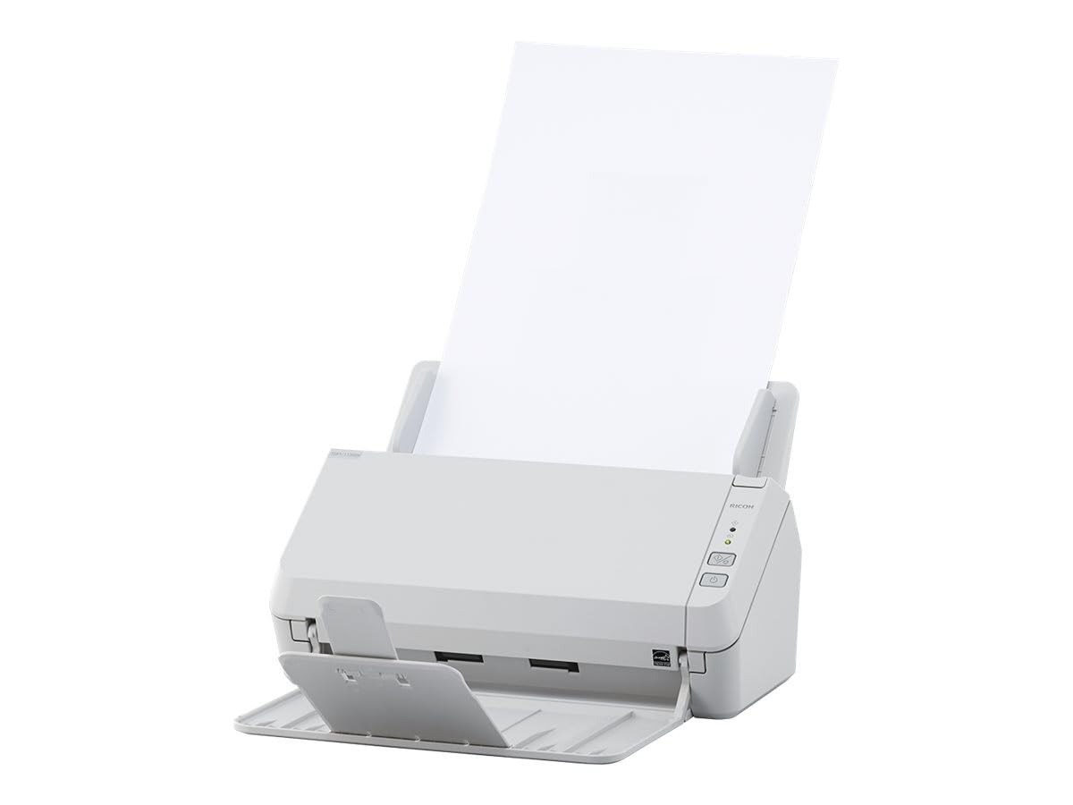 Fujitsu SP-1130N Image Scanner, 30 ppm/60 ipm Scanning Speed, 50-Sheet ADF Capacity, 600 dpi Optical Resolution, USB 3.2 and Ethernet Connectivity, Advanced Image Processing, ENERGY STAR® Certified, Compact Design for Space Efficiency.