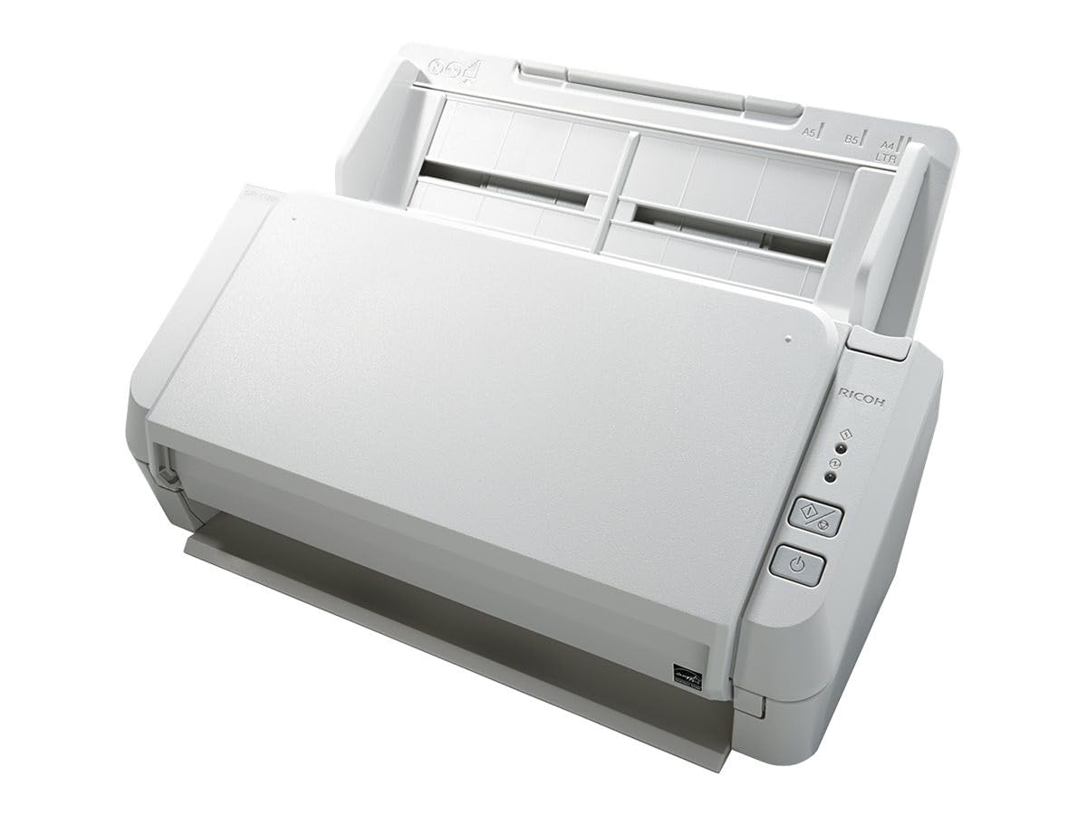 Fujitsu SP-1130N Image Scanner, 30 ppm/60 ipm Scanning Speed, 50-Sheet ADF Capacity, 600 dpi Optical Resolution, USB 3.2 and Ethernet Connectivity, Advanced Image Processing, ENERGY STAR® Certified, Compact Design for Space Efficiency.