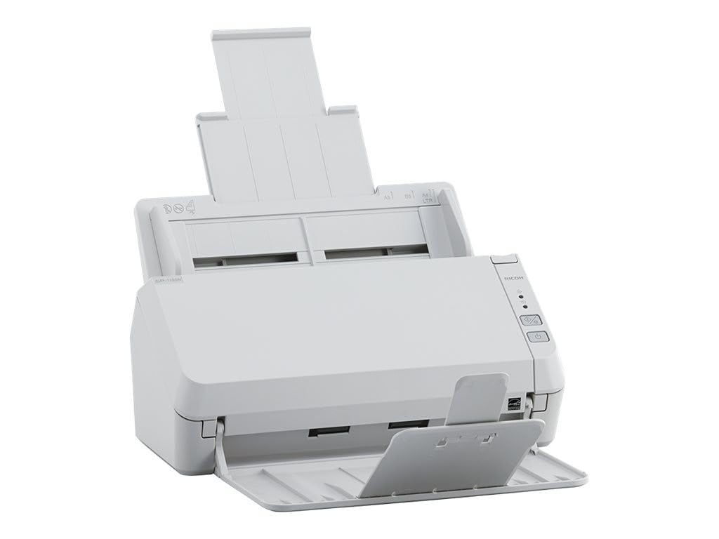 Fujitsu SP-1130N Image Scanner, 30 ppm/60 ipm Scanning Speed, 50-Sheet ADF Capacity, 600 dpi Optical Resolution, USB 3.2 and Ethernet Connectivity, Advanced Image Processing, ENERGY STAR® Certified, Compact Design for Space Efficiency.