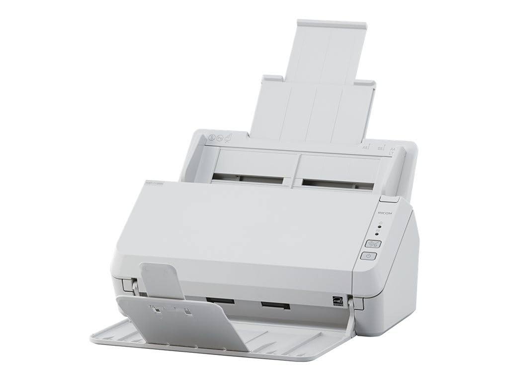 Fujitsu SP-1130N Image Scanner, 30 ppm/60 ipm Scanning Speed, 50-Sheet ADF Capacity, 600 dpi Optical Resolution, USB 3.2 and Ethernet Connectivity, Advanced Image Processing, ENERGY STAR® Certified, Compact Design for Space Efficiency.
