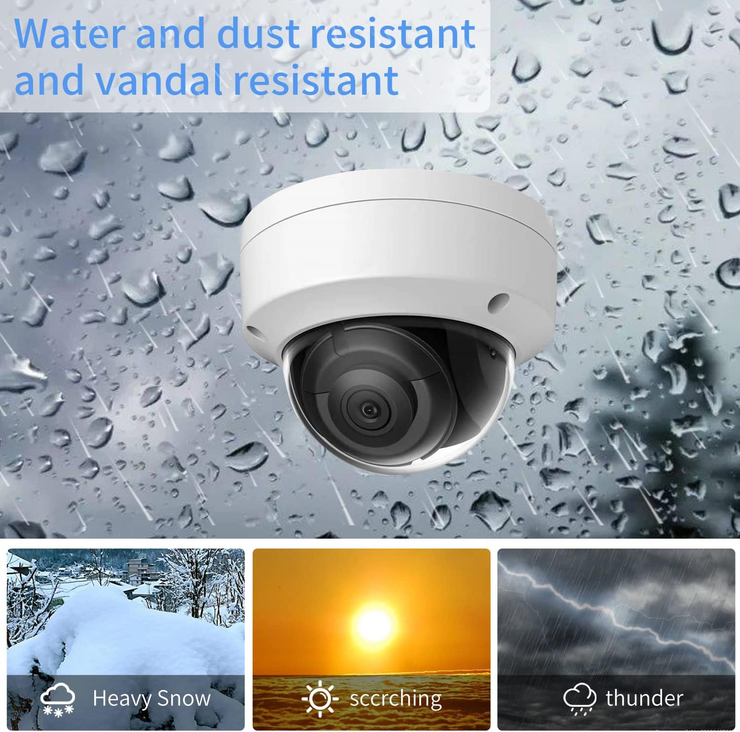 كاميرا Hikvision DS-2CD2183G2-I 8 MP AcuSense Vandal WDR ذات القبة الثابتة، 120 ديسيبل WDR حقيقي، ضغط H.265+، تصنيف الهدف البشري والسيارة، تصنيف IP67 وIK10
