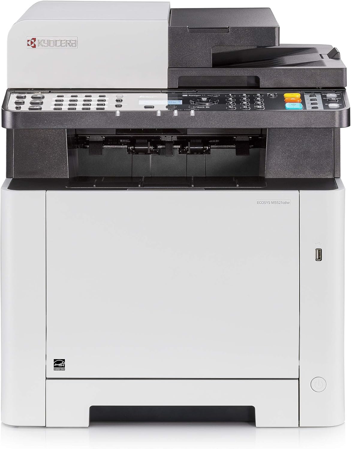 Kyocera Printer M5521cdw, Color Multifunction Laser, 22 ppm B&W/Color, 1200 x 1200 dpi Resolution, Double-Sided Printing, Wi-Fi Direct, 5-Line LCD Control Panel, 250 Sheet Tray