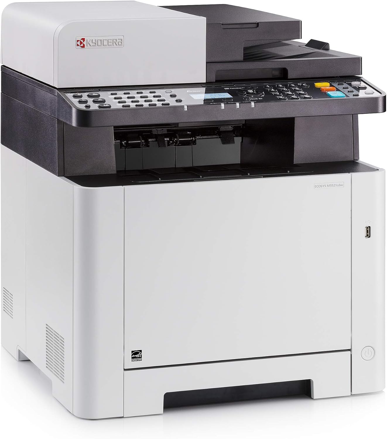 Kyocera Printer M5521cdw, Color Multifunction Laser, 22 ppm B&W/Color, 1200 x 1200 dpi Resolution, Double-Sided Printing, Wi-Fi Direct, 5-Line LCD Control Panel, 250 Sheet Tray