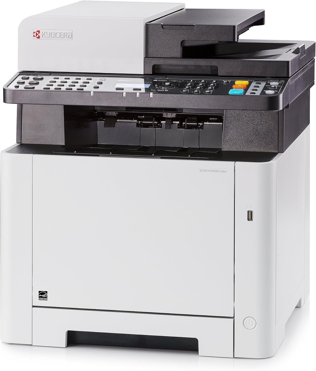 Kyocera Printer M5521cdw, Color Multifunction Laser, 22 ppm B&W/Color, 1200 x 1200 dpi Resolution, Double-Sided Printing, Wi-Fi Direct, 5-Line LCD Control Panel, 250 Sheet Tray