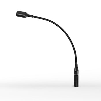 e-STATION Gooseneck Microphone JMP-MC100S – Condenser Microphone with Flexible Gooseneck Design, Low Feedback, One-Button Operation, Independent Volume Controls, LED Indicator