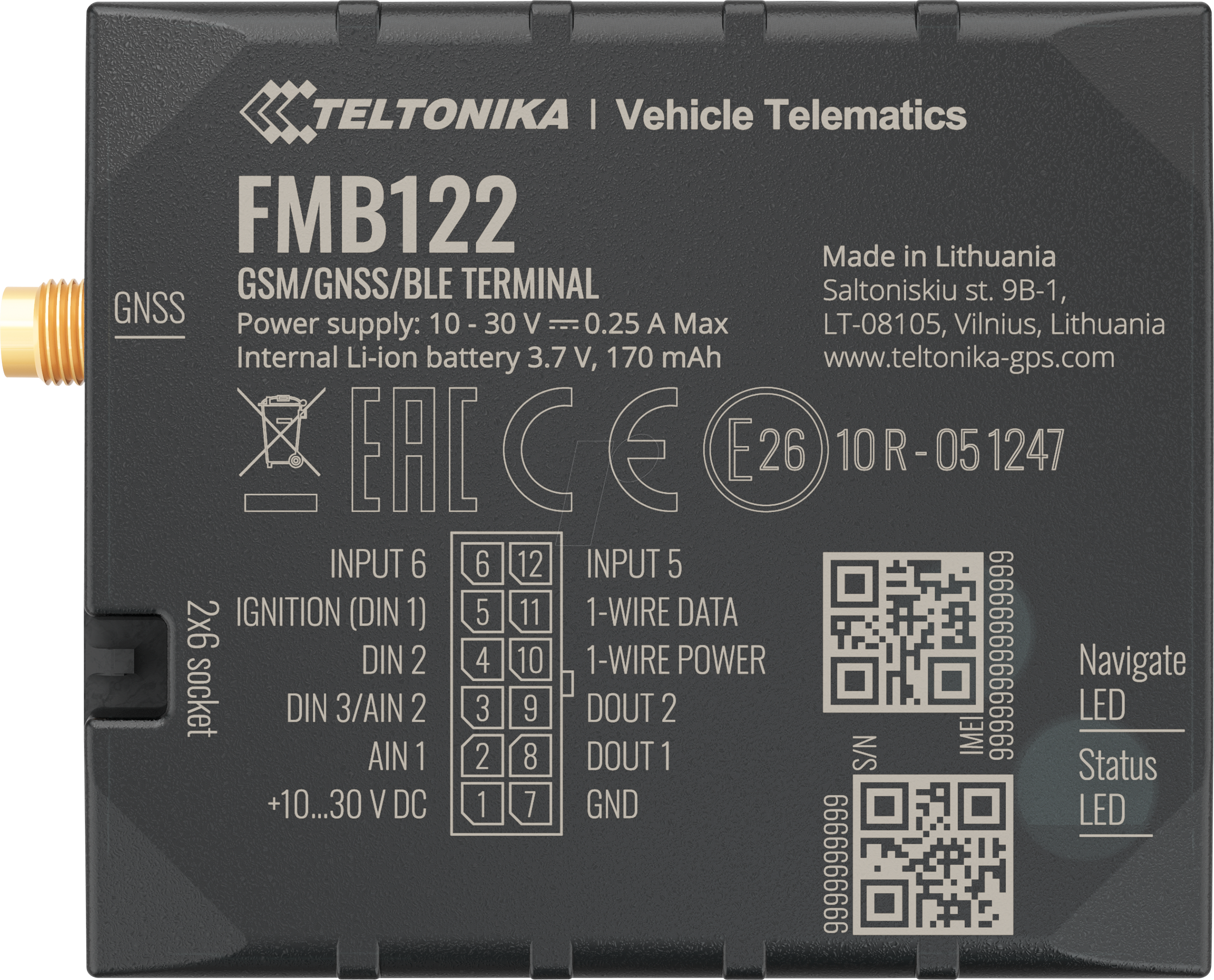 جهاز تتبع Teltonika FMB122 GPS، ثنائي الشريحة، دعم البلوتوث، بطارية داخلية، بطاقة Micro SD سعة 128 ميجابايت، نقل البيانات في الوقت الفعلي، مثالي لإدارة الأسطول، متوافق مع OBD لبيانات السيارة، يدعم ما يصل إلى 500 مستخدم، اتصال مستمر.