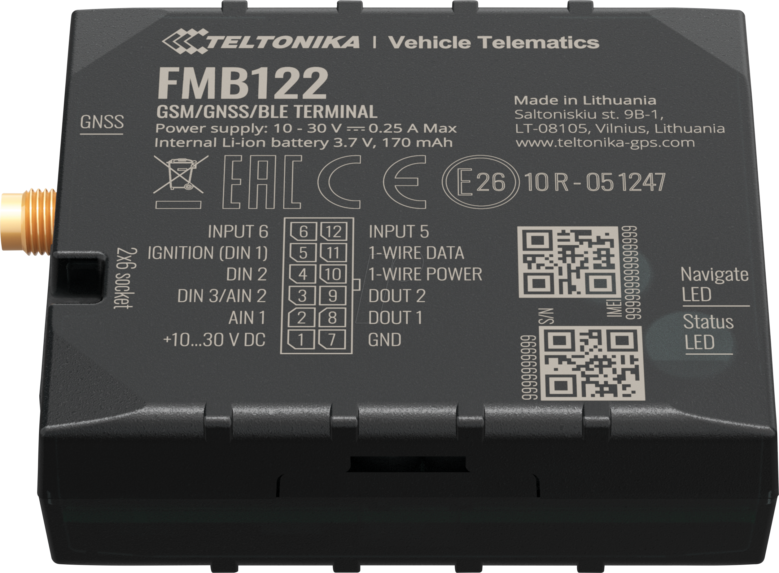 جهاز تتبع Teltonika FMB122 GPS، ثنائي الشريحة، دعم البلوتوث، بطارية داخلية، بطاقة Micro SD سعة 128 ميجابايت، نقل البيانات في الوقت الفعلي، مثالي لإدارة الأسطول، متوافق مع OBD لبيانات السيارة، يدعم ما يصل إلى 500 مستخدم، اتصال مستمر.