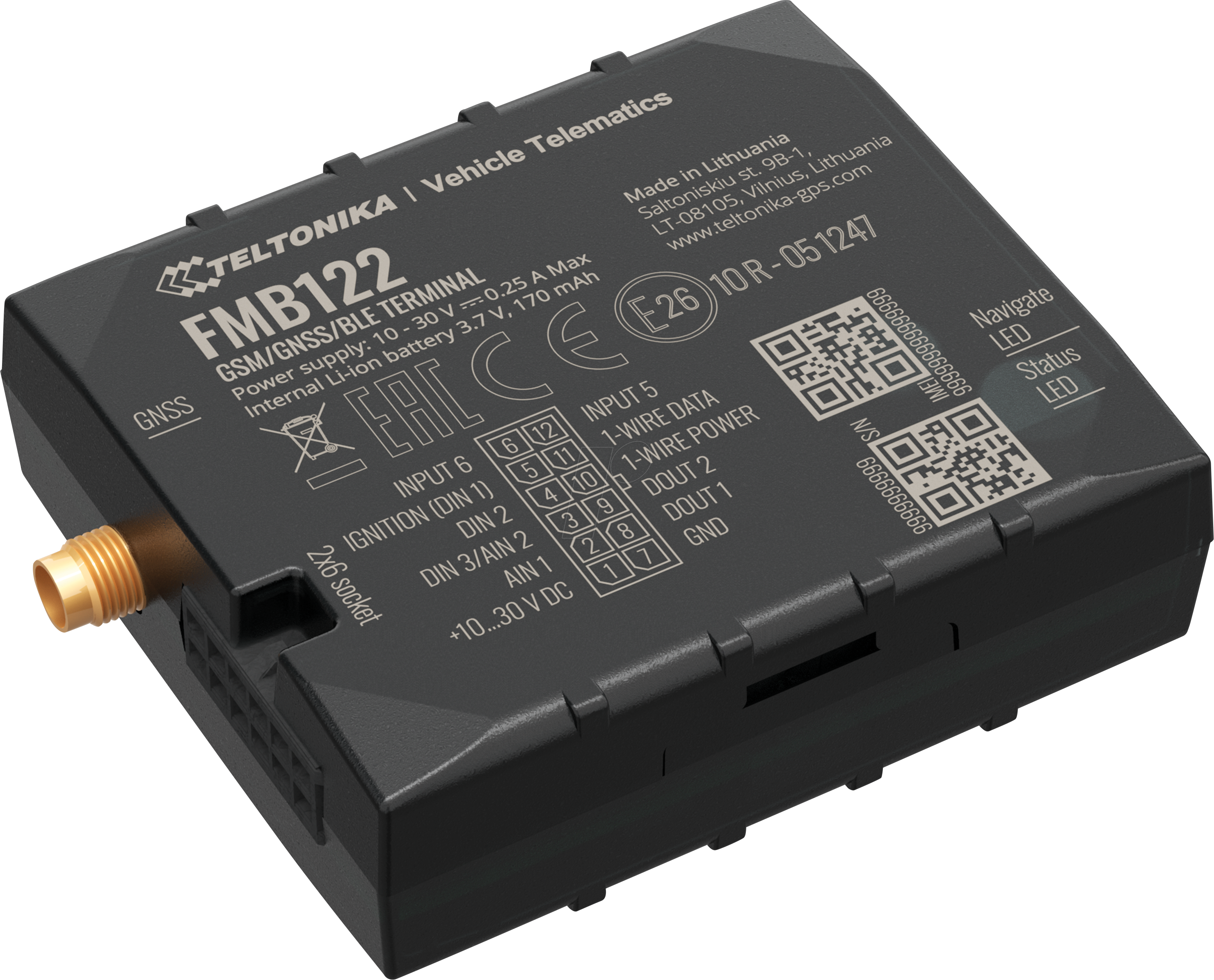 جهاز تتبع Teltonika FMB122 GPS، ثنائي الشريحة، دعم البلوتوث، بطارية داخلية، بطاقة Micro SD سعة 128 ميجابايت، نقل البيانات في الوقت الفعلي، مثالي لإدارة الأسطول، متوافق مع OBD لبيانات السيارة، يدعم ما يصل إلى 500 مستخدم، اتصال مستمر.