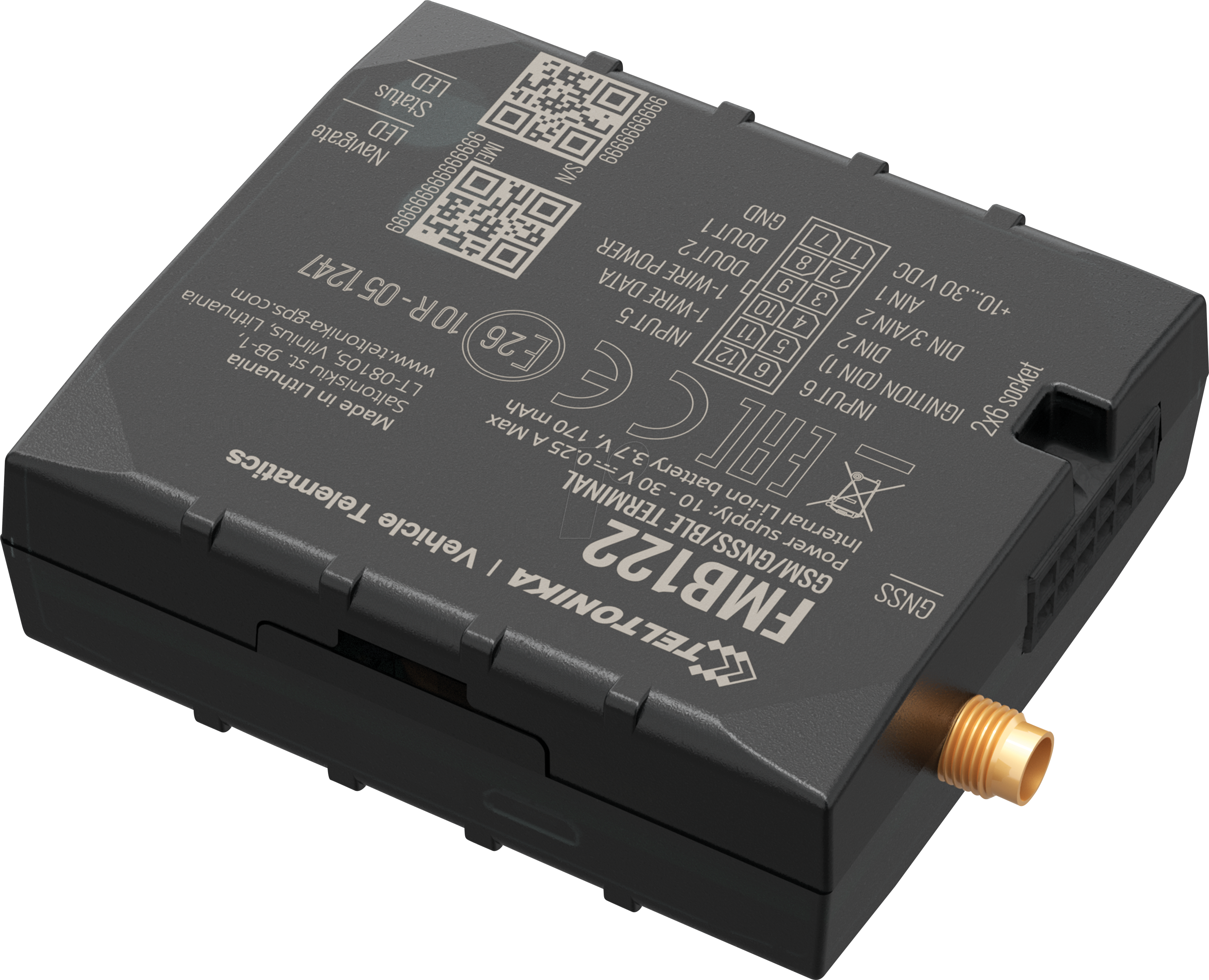 جهاز تتبع Teltonika FMB122 GPS، ثنائي الشريحة، دعم البلوتوث، بطارية داخلية، بطاقة Micro SD سعة 128 ميجابايت، نقل البيانات في الوقت الفعلي، مثالي لإدارة الأسطول، متوافق مع OBD لبيانات السيارة، يدعم ما يصل إلى 500 مستخدم، اتصال مستمر.
