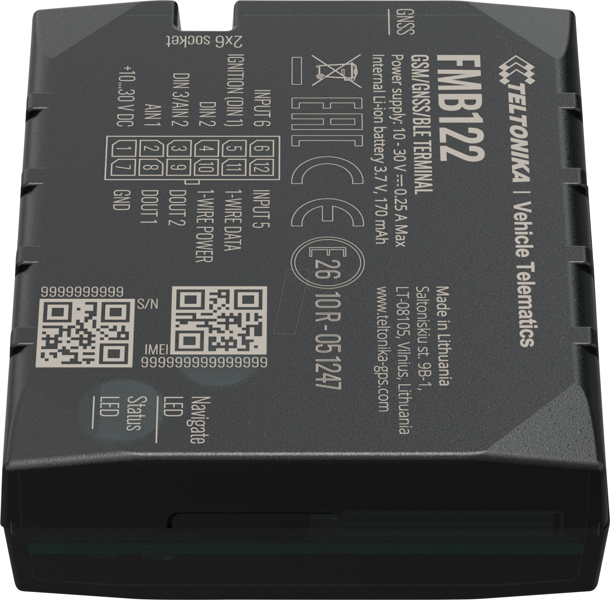 جهاز تتبع Teltonika FMB122 GPS، ثنائي الشريحة، دعم البلوتوث، بطارية داخلية، بطاقة Micro SD سعة 128 ميجابايت، نقل البيانات في الوقت الفعلي، مثالي لإدارة الأسطول، متوافق مع OBD لبيانات السيارة، يدعم ما يصل إلى 500 مستخدم، اتصال مستمر.