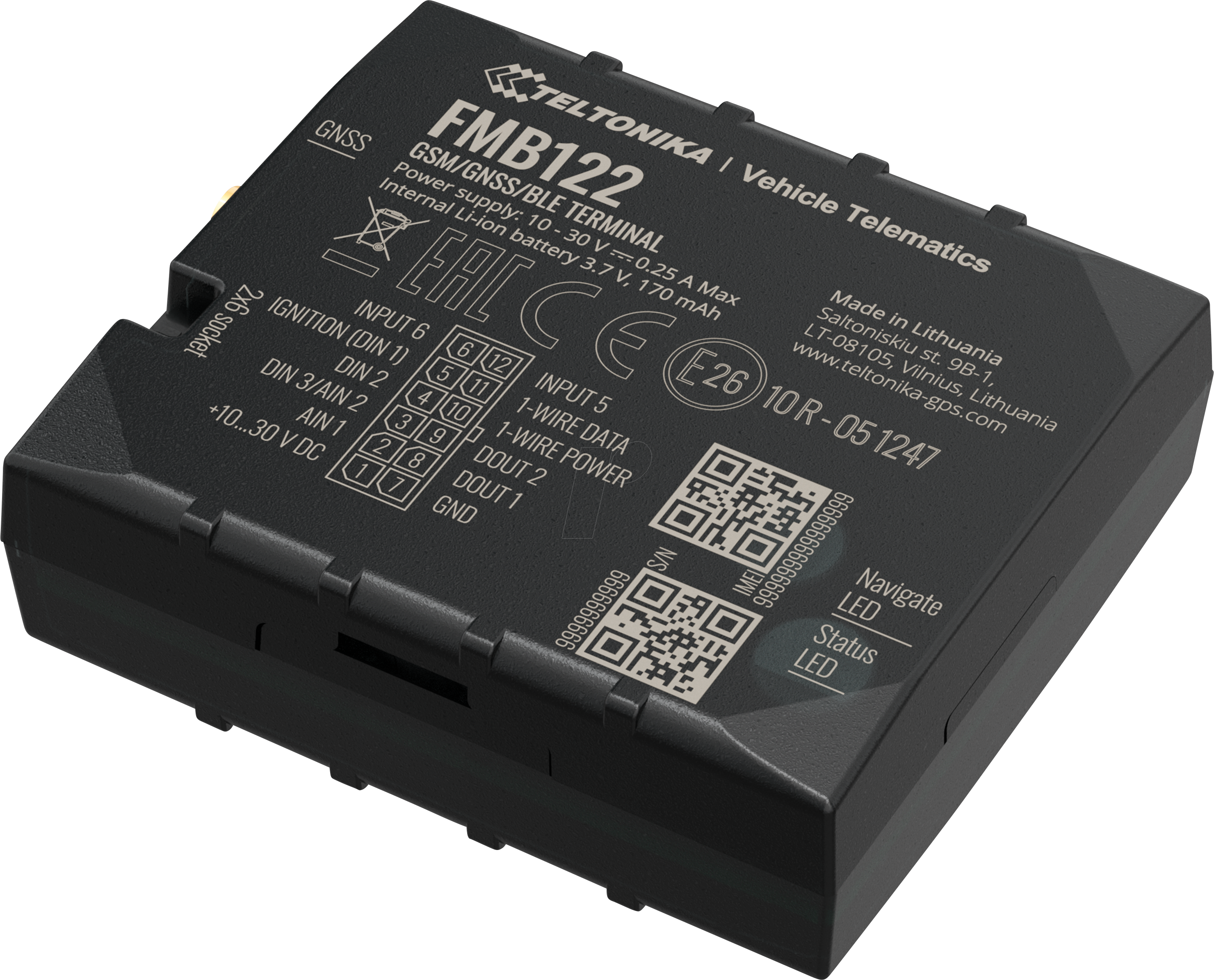 جهاز تتبع Teltonika FMB122 GPS، ثنائي الشريحة، دعم البلوتوث، بطارية داخلية، بطاقة Micro SD سعة 128 ميجابايت، نقل البيانات في الوقت الفعلي، مثالي لإدارة الأسطول، متوافق مع OBD لبيانات السيارة، يدعم ما يصل إلى 500 مستخدم، اتصال مستمر.