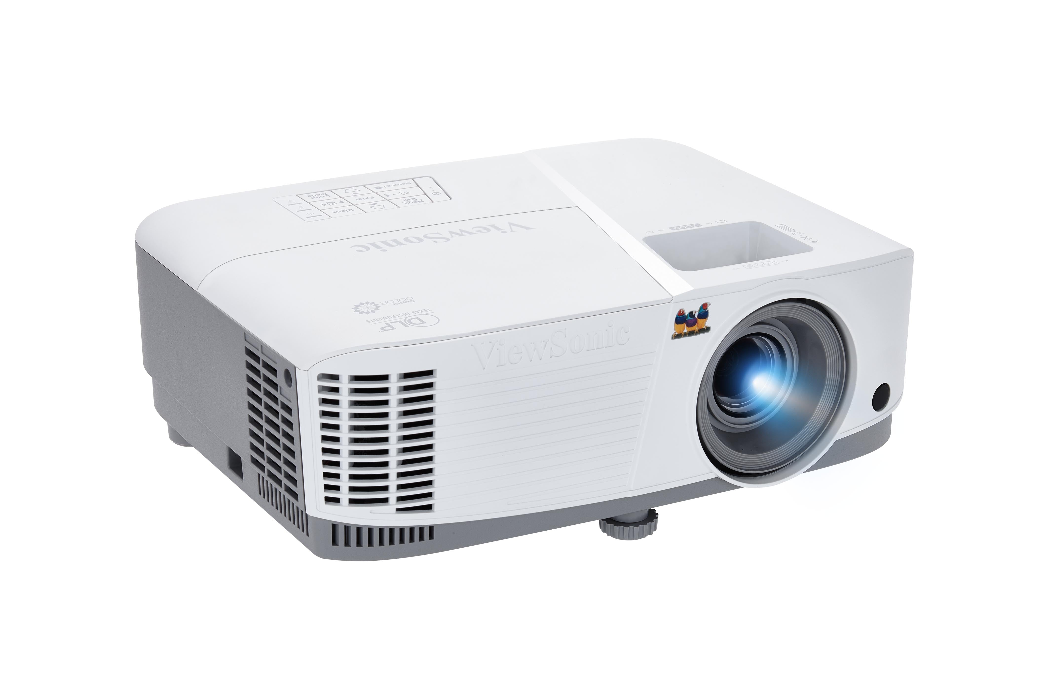 جهاز عرض ViewSonic TR-PA503S، 3,800 لومن، دقة SVGA (800 × 600)، تقنية SuperColor™، نسبة إسقاط 1.96 إلى 2.15:1، HDMI، 2x مدخلات VGA، مكبر صوت مدمج 2 وات، نسبة تباين 22,000:1، عمر المصباح 15,000 ساعة.