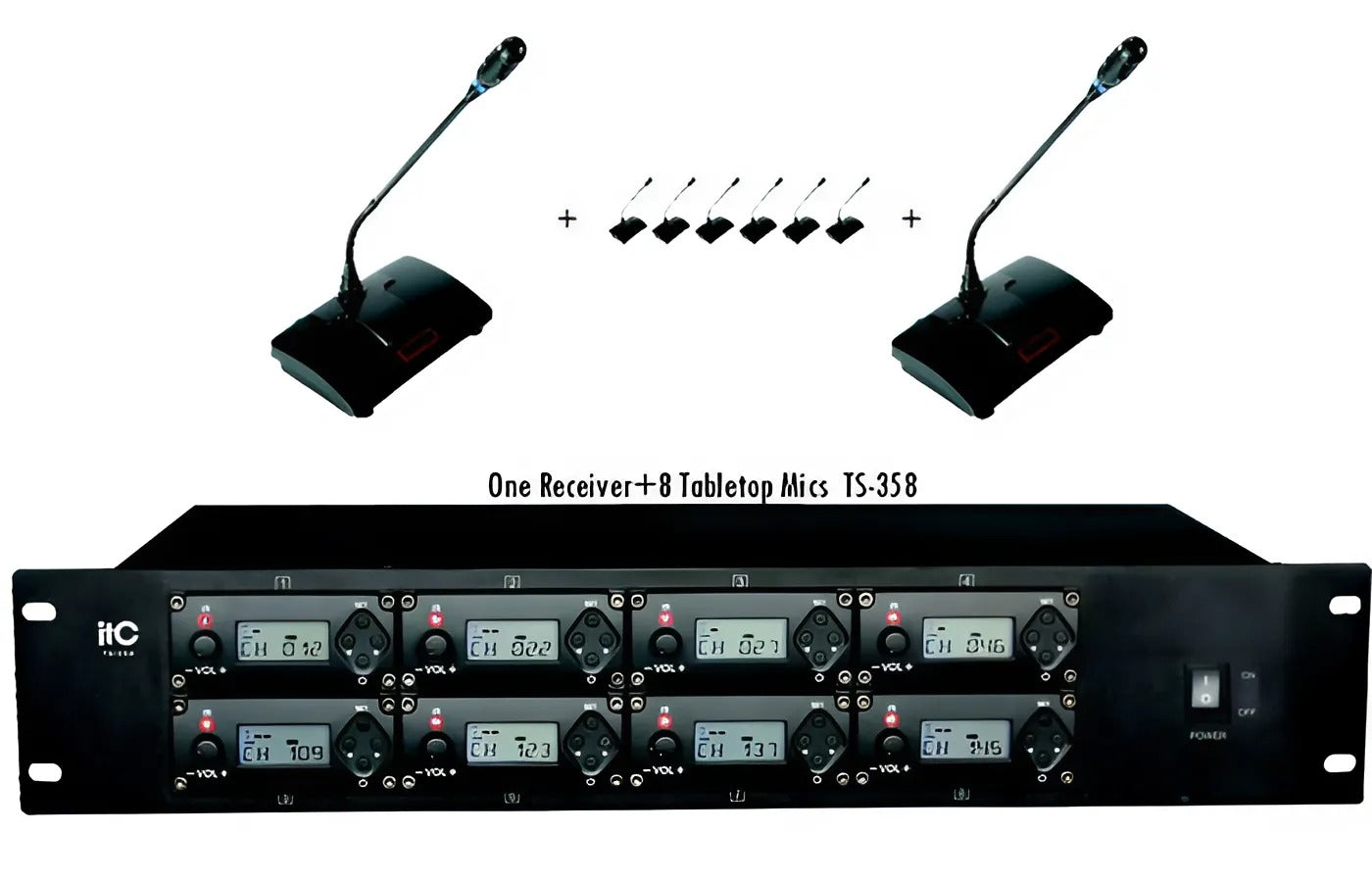 نظام مؤتمرات ITC TS-358 – ميزات متقدمة: تقنية PLL، والاختيار التلقائي للتردد، وقفل الضوضاء، و200 نطاق تردد قابل للتعديل