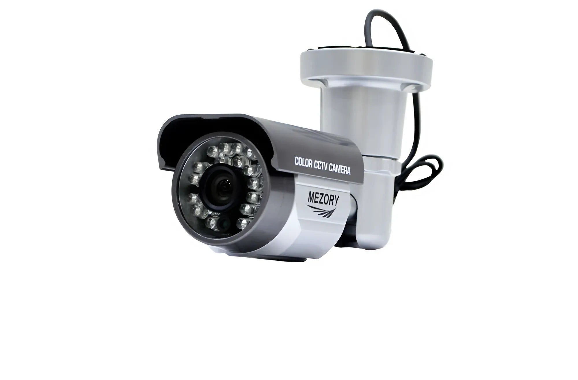 Mezory Color CCTV Camera MZ OBH-4552, Outdoor Bullet IR Camera with 1/3 Sony CCD Sensor, 700 TVLs Resolution, 4.3mm Fixed Lens, 0.1 Lux Minimum Illumination, 24 IR LEDs for Night Vision Up to 30m, IP67 Weather Resistance