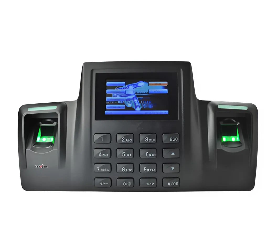 ZKTeco DS100 Biometric Fingerprint Device - Dual Sensor, 6,000 Templates, 100,000 Transactions, 3" TFT Screen, TCP/IP & USB, Built-in Battery Backup.