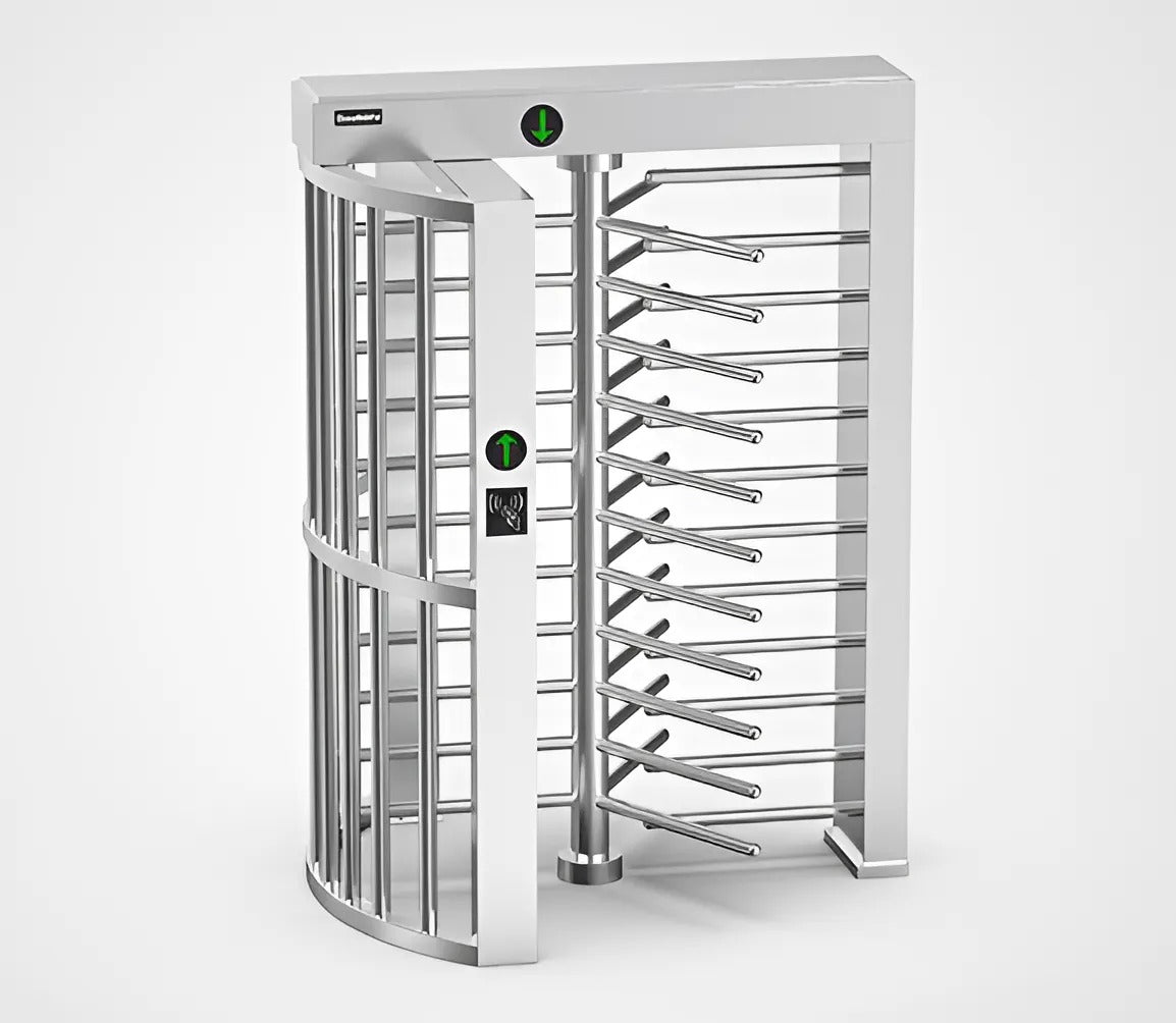 DAOSAFE Full Height Turnstile DS411, Stainless Steel Design 1460 x 1250 x 2300 mm, Indoor/Outdoor Use, Single/Bi-Directional Access, LED Indicators, Automatic Reset Function, Hydraulic Buffer Device