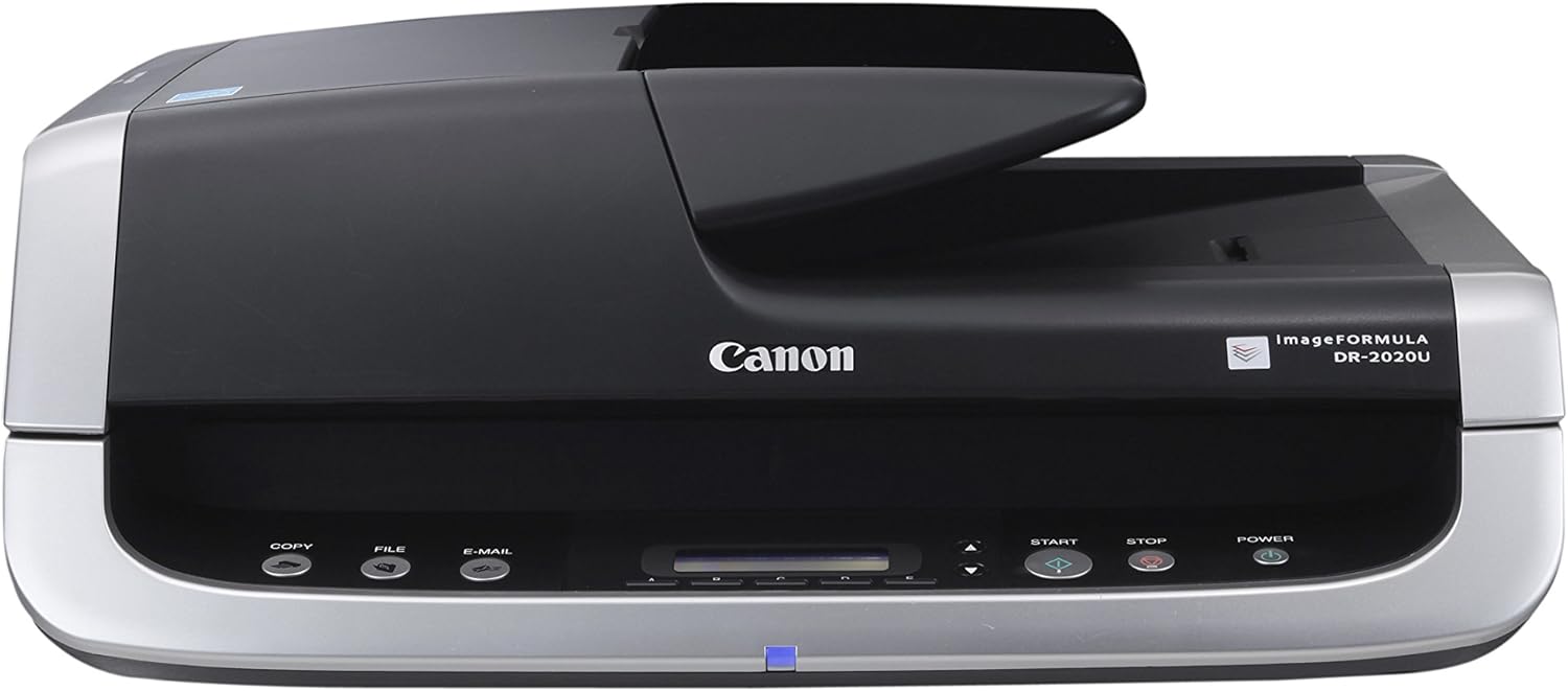 Canon DR-2020U, Versatile High-Performance Scanner, One-Pass Duplex Scanning, User-Friendly Software, Compact Design for Office Efficiency