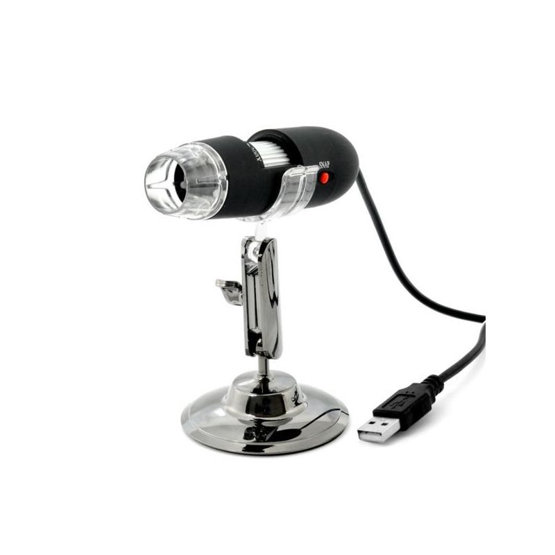 Cytron USB Microscope U500X, 500X Optical Magnification, 50X-500X Optical Zoom, USB 2.0 Plug and Play, Video and Image Capture, Adjustable LED Brightness, 640x480 Resolution, Includes Stand and Software CD.