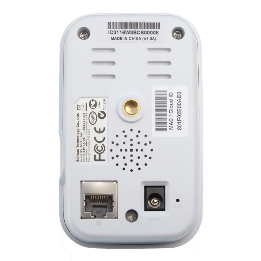 كاميرا الشبكة اللاسلكية Edimax IC-3116W - كاميرا أمان عالية الدقة 720 بكسل مع رؤية ليلية وكشف الحركة وتنبيهات البريد الإلكتروني وتقنية Plug n View والمراقبة عن بعد عبر تطبيق EdiLife.