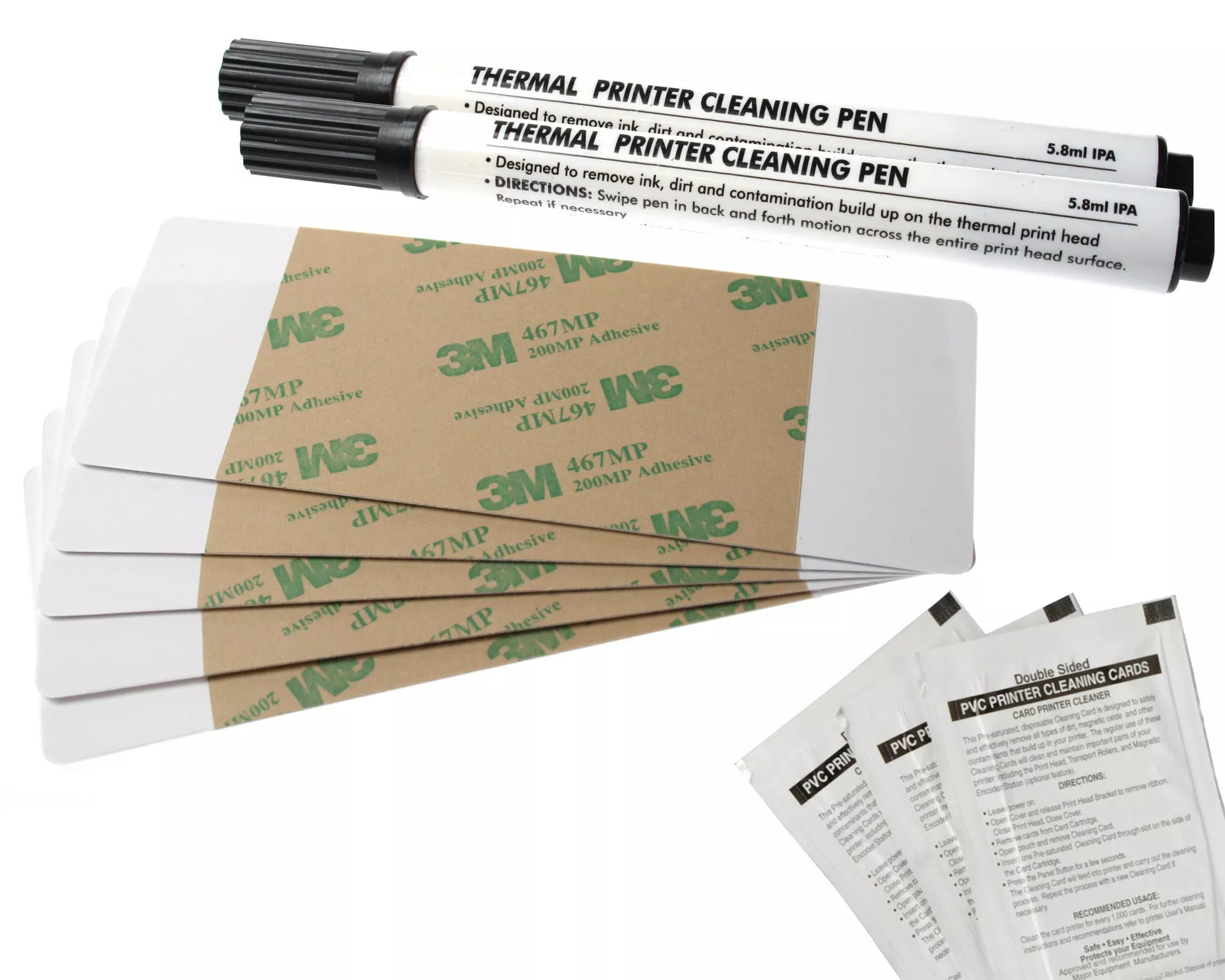 Fargo 86003 Complete Cleaning Kit for DTC-550 Printer, Includes Printhead Cleaning Pens, Card Roller Cleaning Cards, and Cleaning Pads