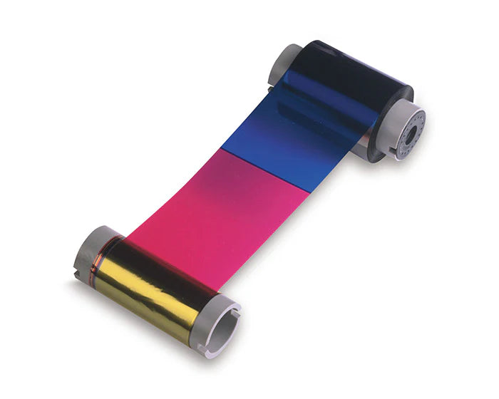 Fargo YMCKO Color Ribbon 086200 for DTC550, 500 Images, Full-Color with Resin Black and Clear Overlay