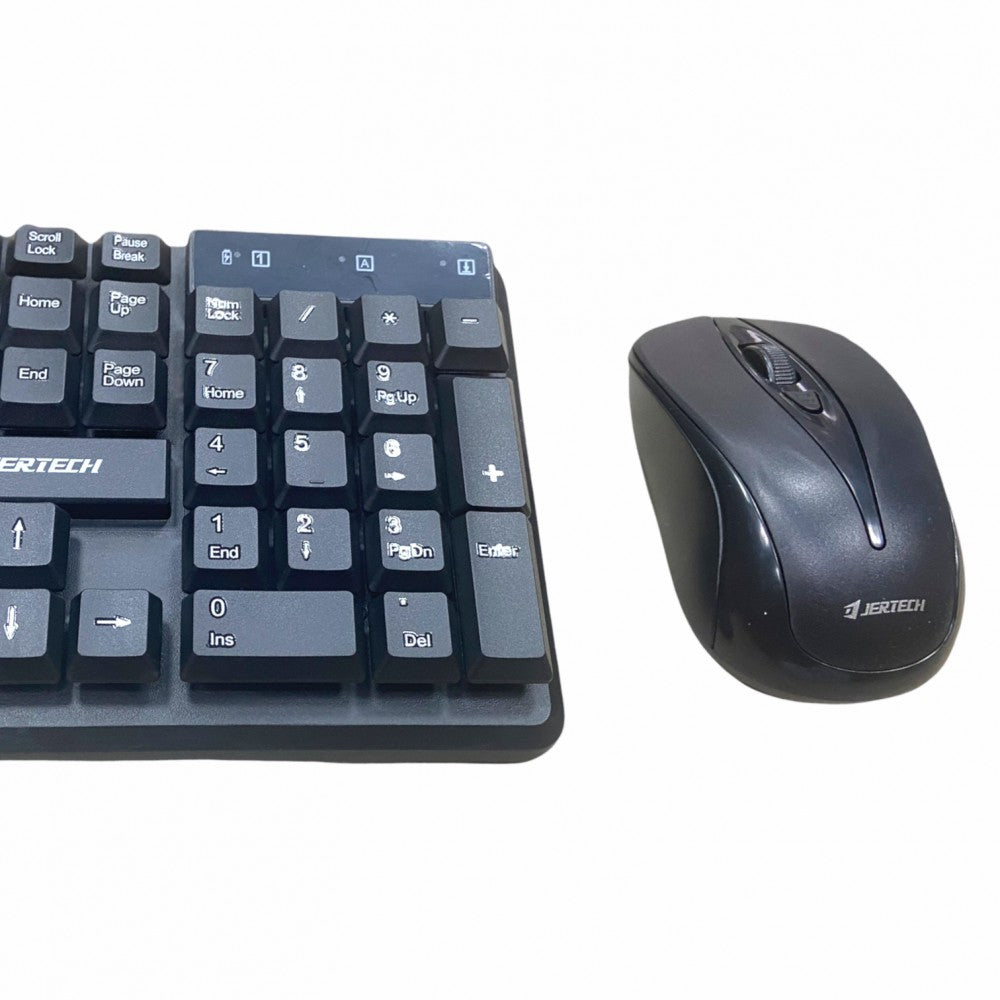 JERTECH KM300 Wireless Keyboard and Mouse Combo: Customizable Layout, 2.4GHz Wireless Connectivity, Multimedia Keys, Slim Ergonomic Design, Waterproof, USB Interface, 114 Keys