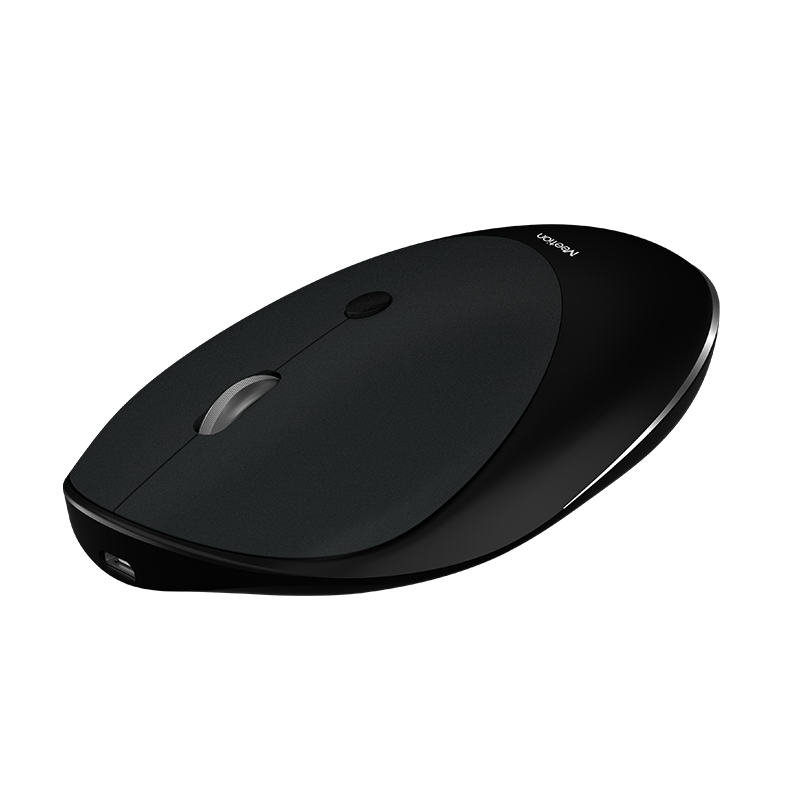 Meetion MT-R600 Rechargeable Wireless Mouse - Ultra-Thin Design, 2.4G Wireless Technology, Auto Sleep Function, Comfortable Soft-Touch Coating, 10m Range, Mute Button, Plug and Play USB Transmitter