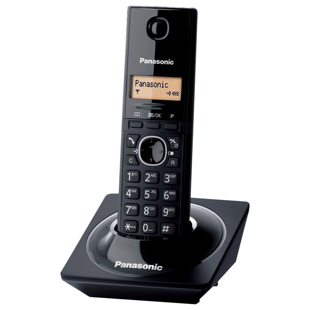 هاتف باناسونيك KX-TG1711 اللاسلكي - تقنية DECT 6.0، مدى طويل (50 متر داخلي، 300 متر خارجي)، معرف المتصل، مكبر صوت، وقت تحدث يصل إلى 10 ساعات، سماعة قابلة للتوسيع.