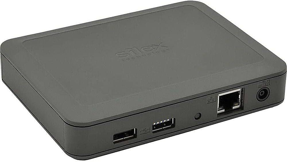 Silex DS-600 USB Device Server, USB 3.0/2.0, 10/100/1000BASE-T, Isochronous Transfer Mode, TCP/IP Printing, No Drivers Required, Supports Up to 15 Connections.