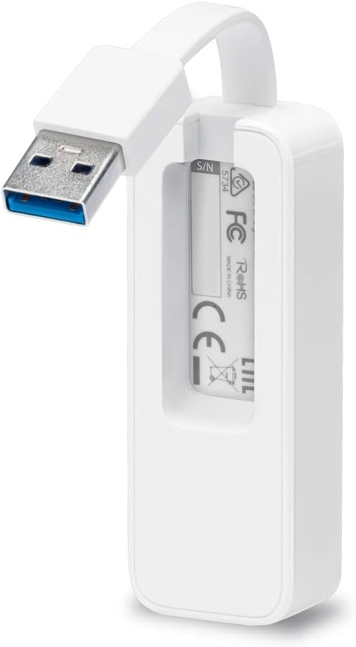 محول TP-Link UE300 USB إلى Ethernet - جيجابت إيثرنت، التوصيل والتشغيل، متوافق مع أنظمة Windows/Mac/Linux - تصميم صغير الحجم للاستخدام المحمول