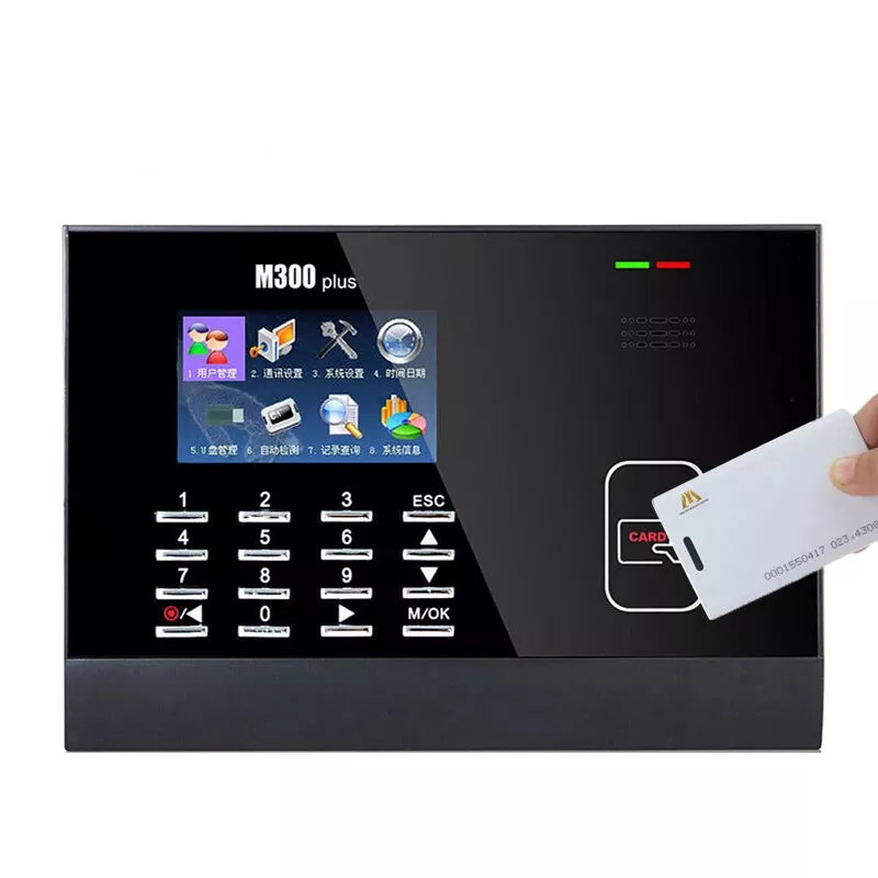 ZKTeco M300Plus Fingerprint Time Attendance Terminal, 3-Inch Display, 30,000 ID Card Capacity, TCP/IP, RS232/485, USB