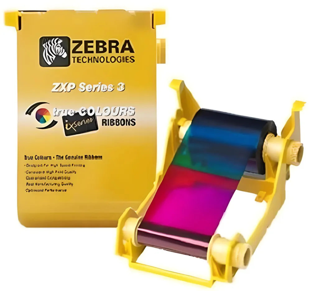 Zebra ZXP Series 3 YMCKO Full Color Ribbon, 200 Prints/Roll (Total 400), Includes 2 Cleaning Rollers, Eco-Friendly Design, Compatible with ZXP Series 3 Printers