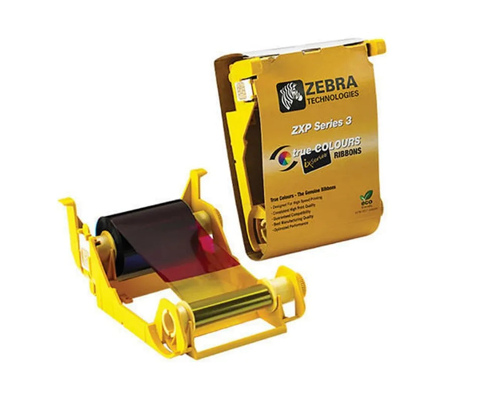 Zebra ZXP Series 3 YMCKO Full Color Ribbon, 200 Prints/Roll (Total 400), Includes 2 Cleaning Rollers, Eco-Friendly Design, Compatible with ZXP Series 3 Printers