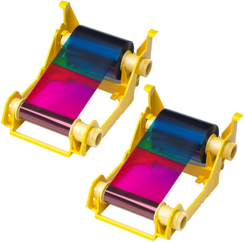 Zebra ZXP Series 3 YMCKO Full Color Ribbon, 200 Prints/Roll (Total 400), Includes 2 Cleaning Rollers, Eco-Friendly Design, Compatible with ZXP Series 3 Printers