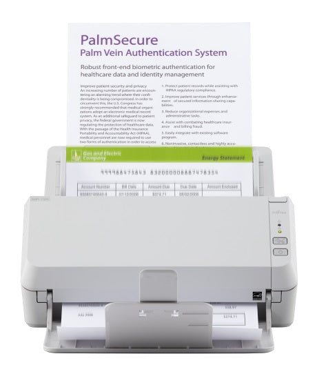 Fujitsu SP-1125 Document Scanner, Compact Design for Efficient Document Imaging, 25 Pages Per Minute, 50-Sheet Automatic Document Feeder, Advanced Image Processing, Intelligent Software Integration