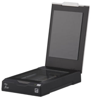 Fujitsu fi-65F Compact A6 Flatbed Scanner with 600 dpi CIS Sensor, USB Bus-Powered, Coverless Scanning, and PaperStream IP Software – Ideal for IDs, Passports & Cards at Counters and Reception Desks